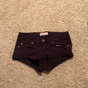 Maroon jean shorts
